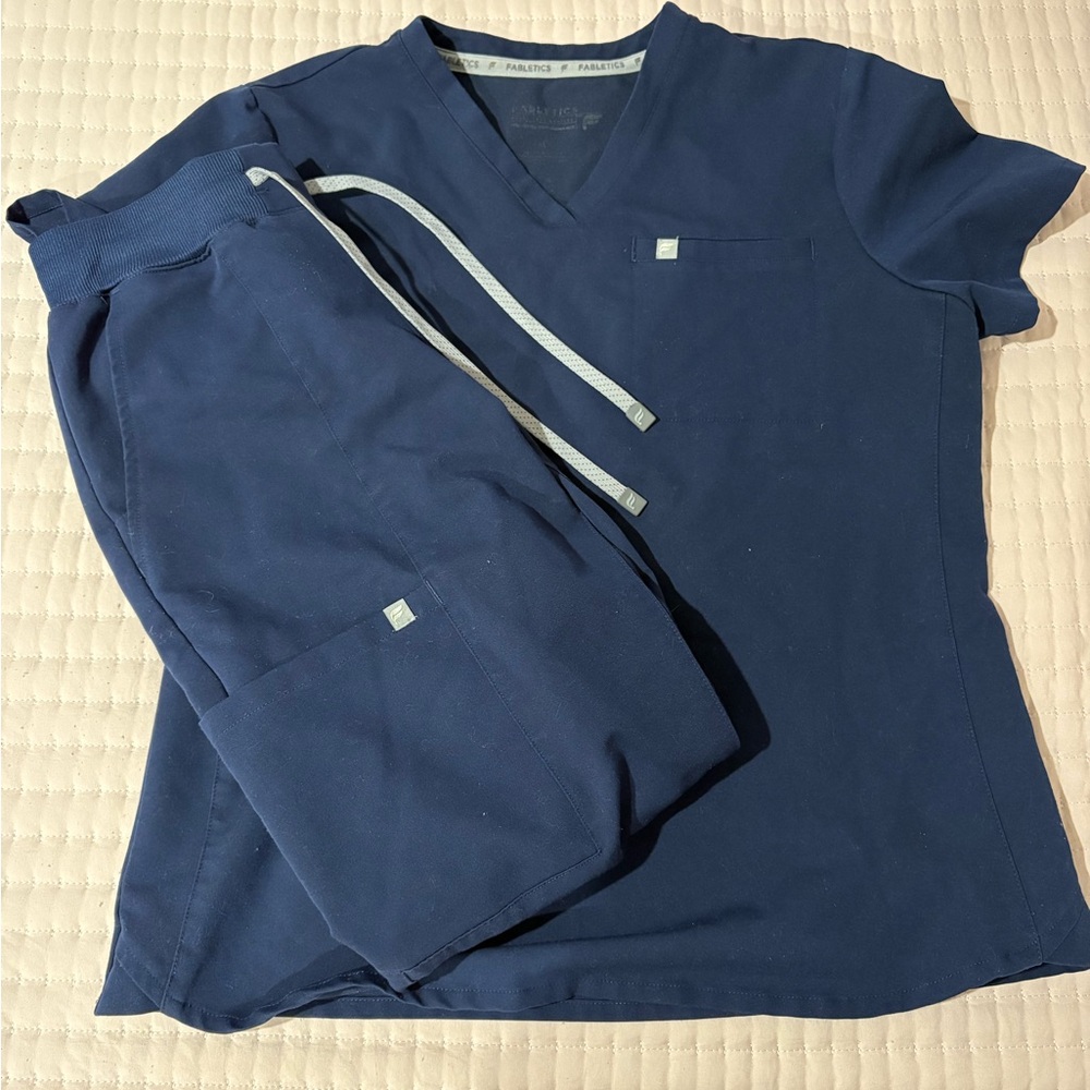 Fabletics Navy Blue Scrub Set